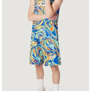 Tony Effe Completino estivo TRIPLOSETTE 777 canotta + bermuda in rete sublimatico azzurro