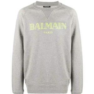 Felpa BALMAIN stampa logo grigio