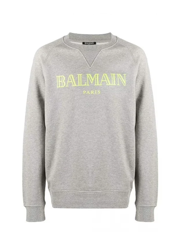 Felpa BALMAIN stampa logo grigio