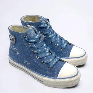GAELLE - Sneakers in denim con charme a cuore