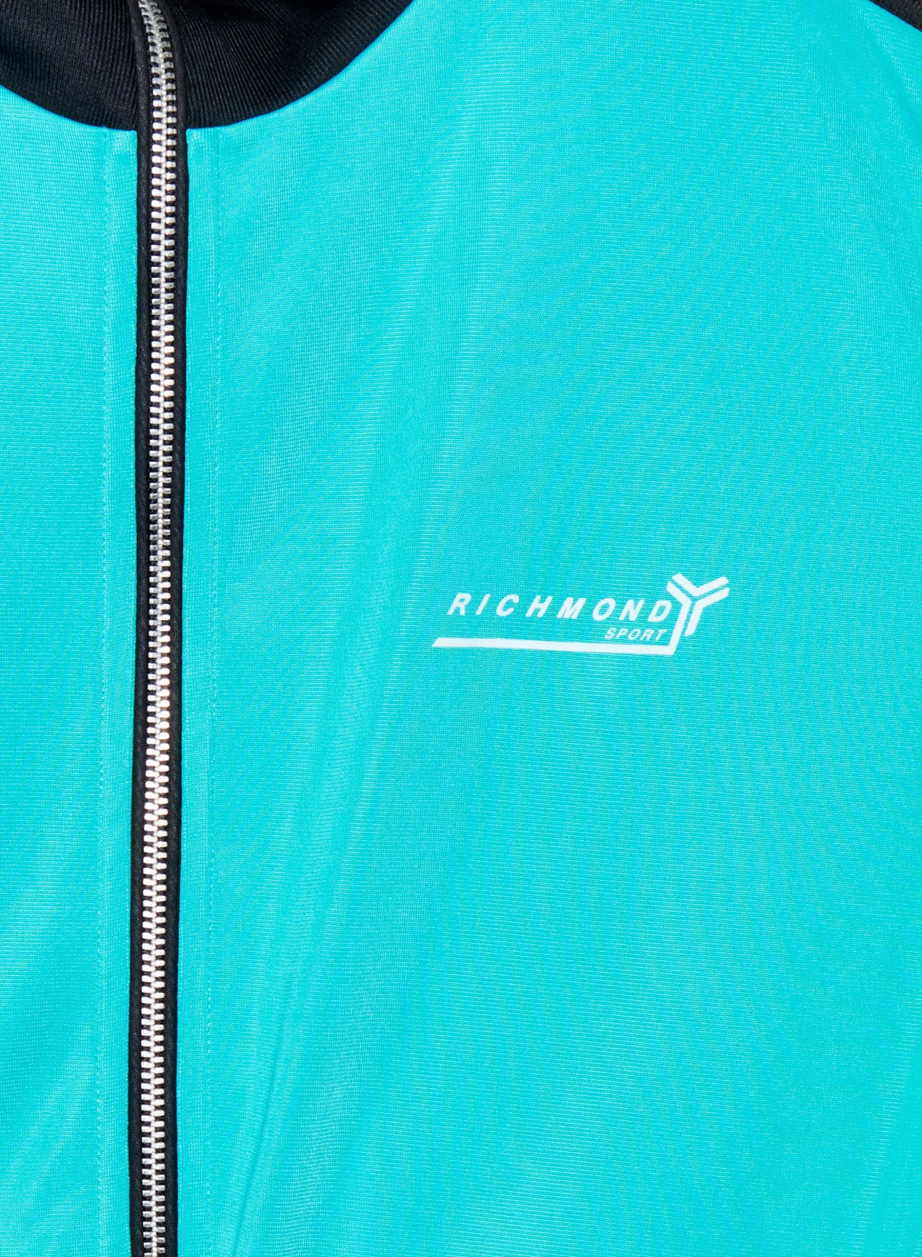 Felpa in acetato JOHN RICHMOND chiusura zip bande laterali blu bird - immagine 4