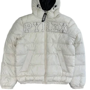Piumino uomo PYREX con cappuccio stampa crema