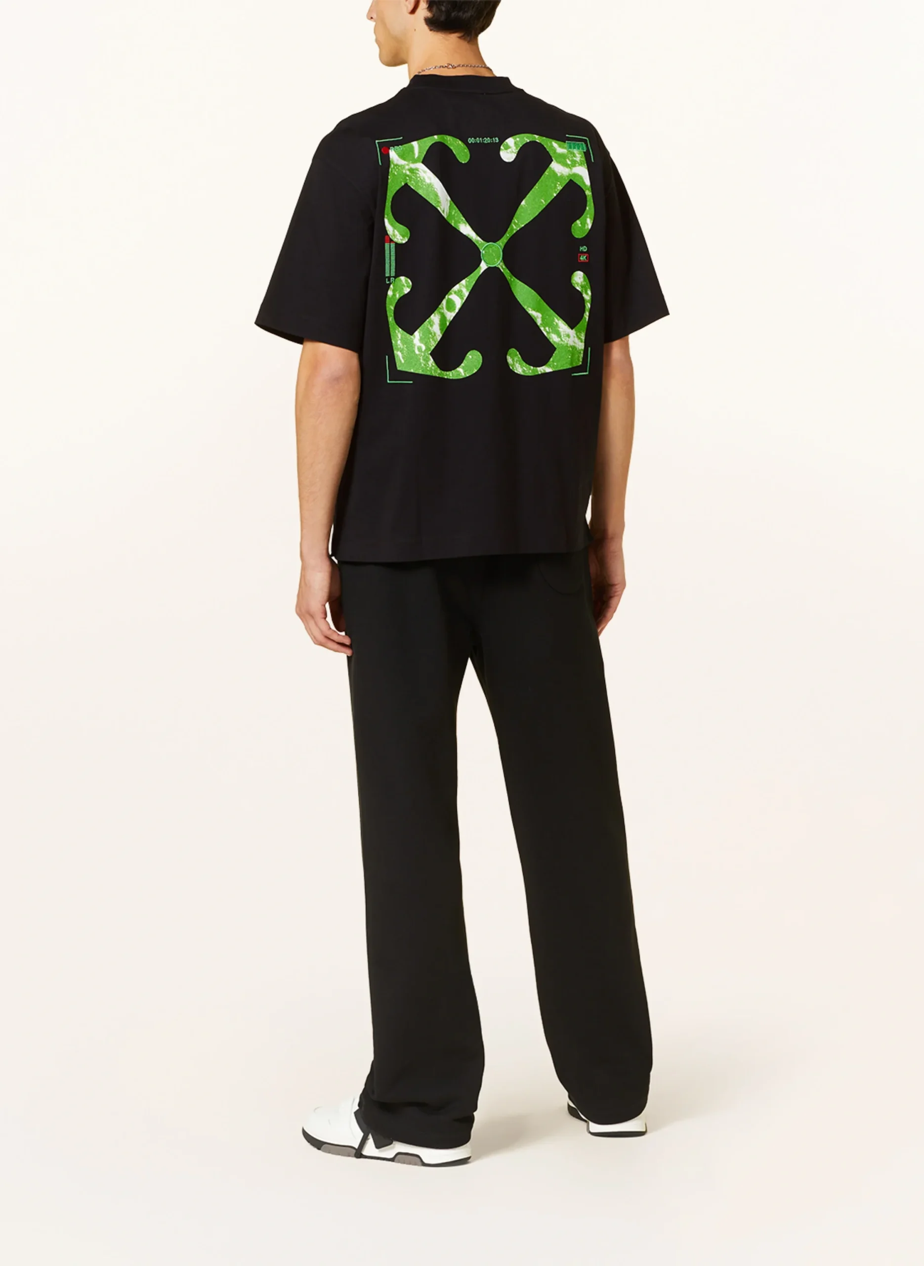 T-shirt OFF-WHITE stampa Moon Cam Arrow Skate oversize nera - immagine 6