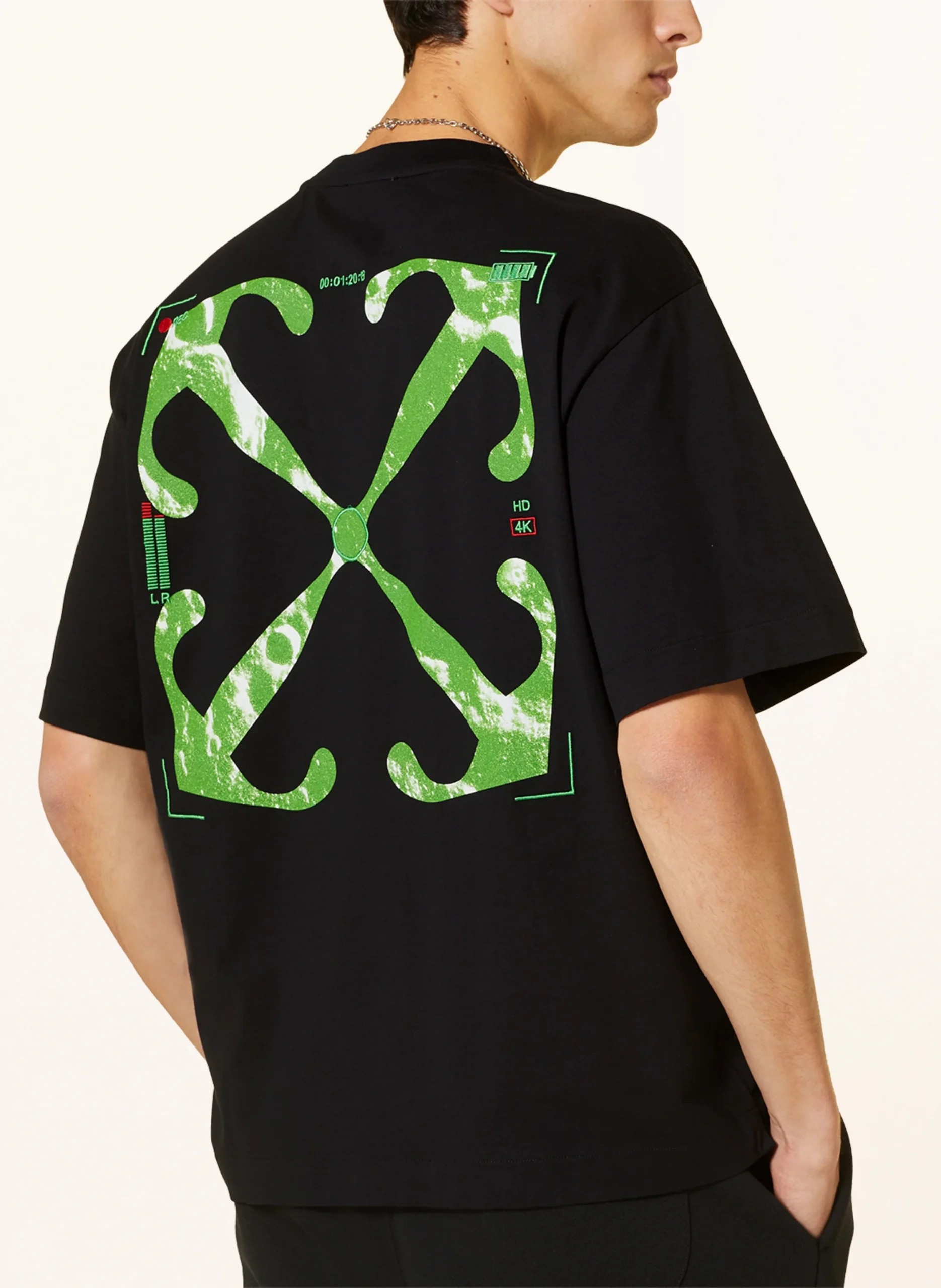 T-shirt OFF-WHITE stampa Moon Cam Arrow Skate oversize nera