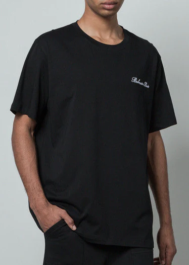 T-shirt BALMAIN large fit logo ricamato nera - immagine 3