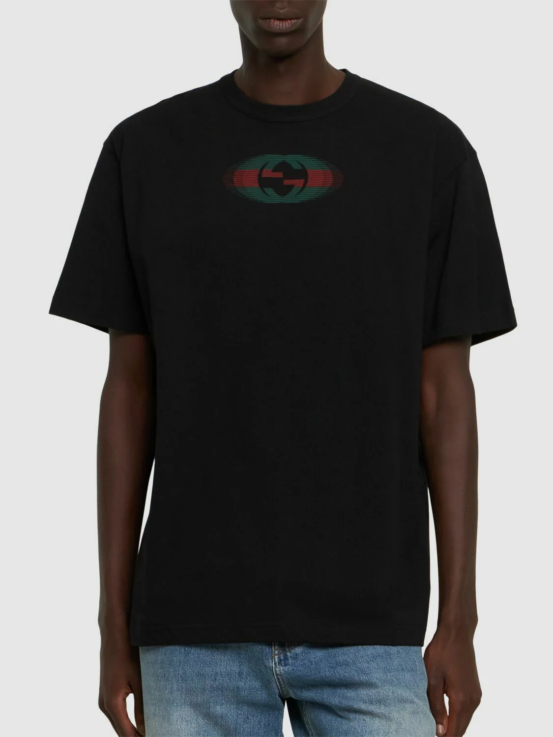 T-shirt GUCCI stampa web GG nera - immagine 5