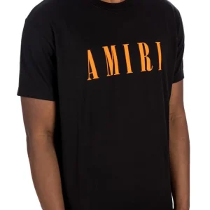 T-shirt AMIRI logo Core arancione nera