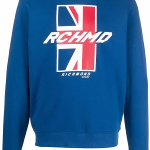 Felpa RICHMOND stampa UK blu