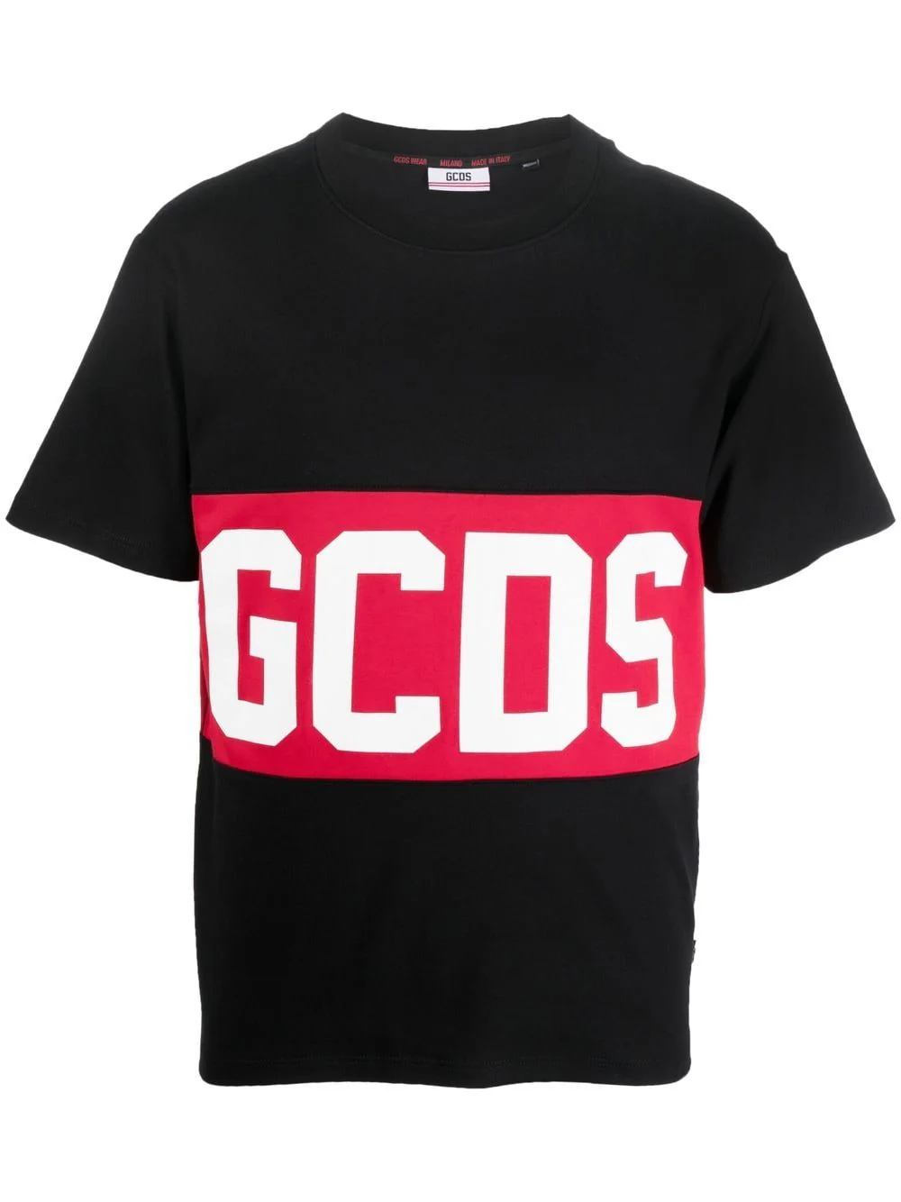 T-shirt GCDS con banda logo rosso nera - immagine 4