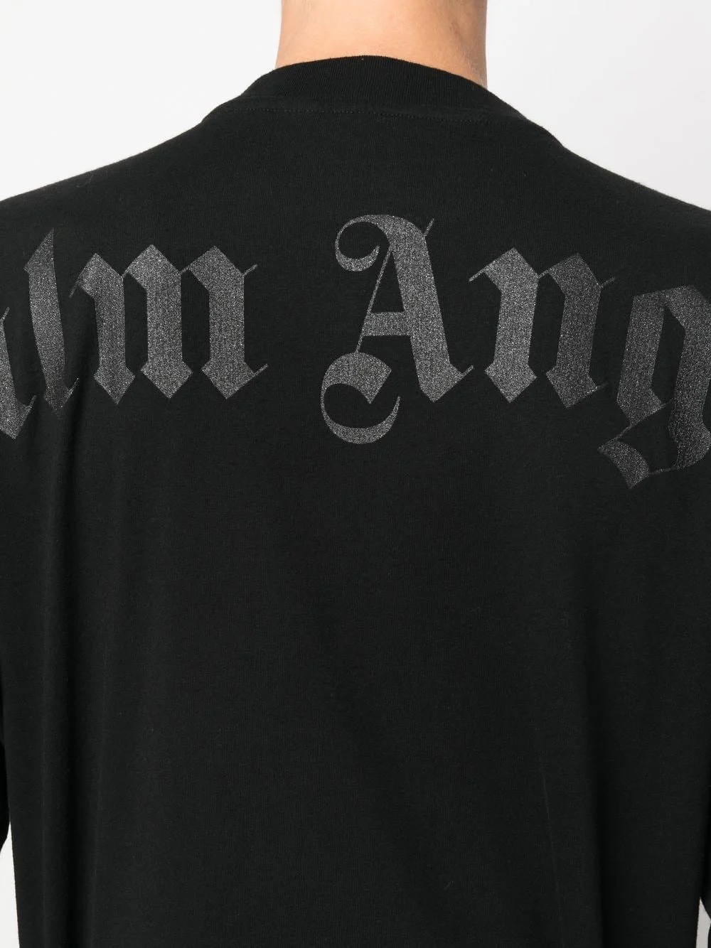 T-shirt PALM ANGELS oversize con logo glitter nera - immagine 4