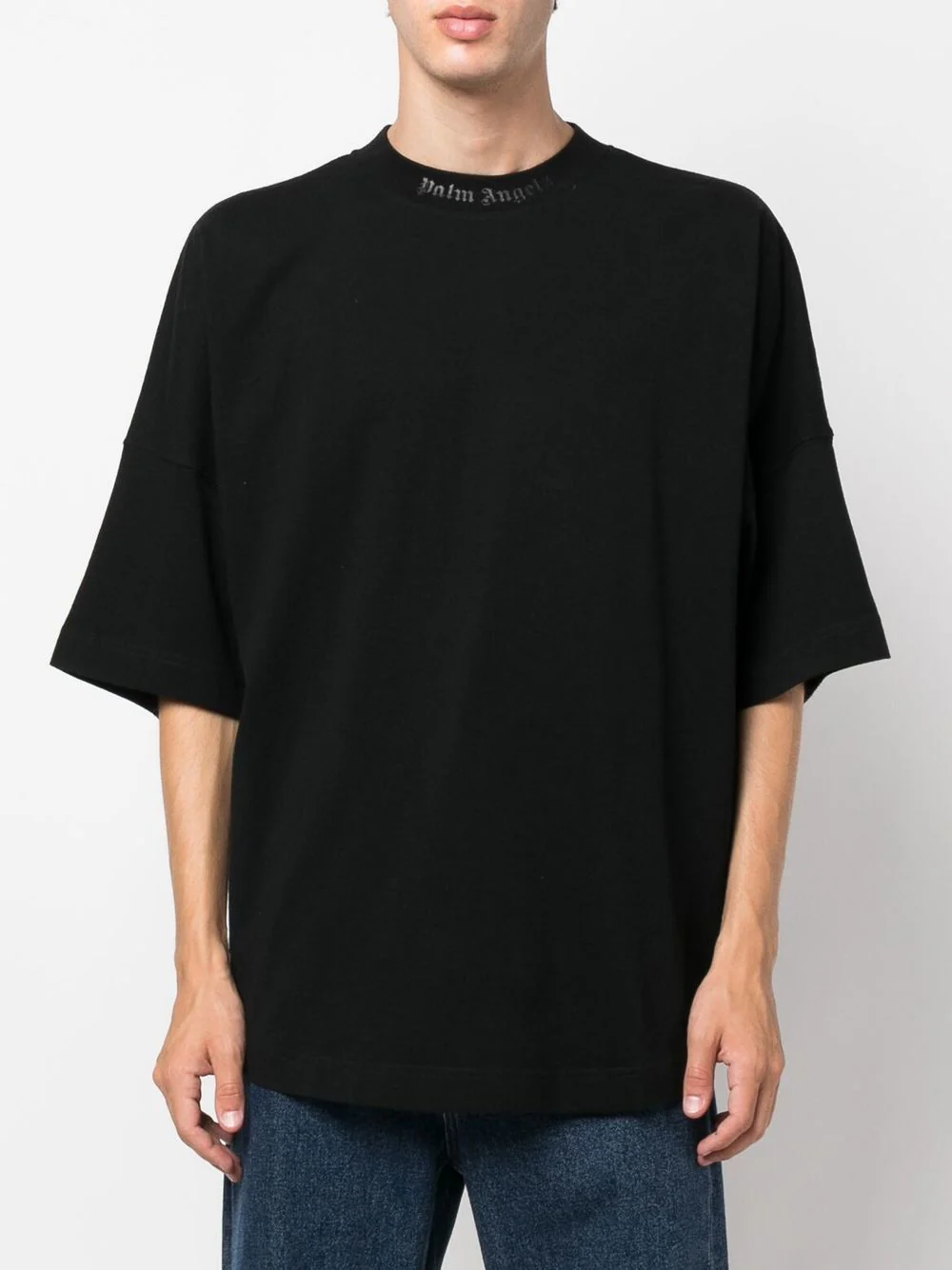 T-shirt PALM ANGELS oversize con logo glitter nera - immagine 5