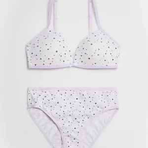 SET REGGISENO E MUTANDINE CON STAMPA A STELLE