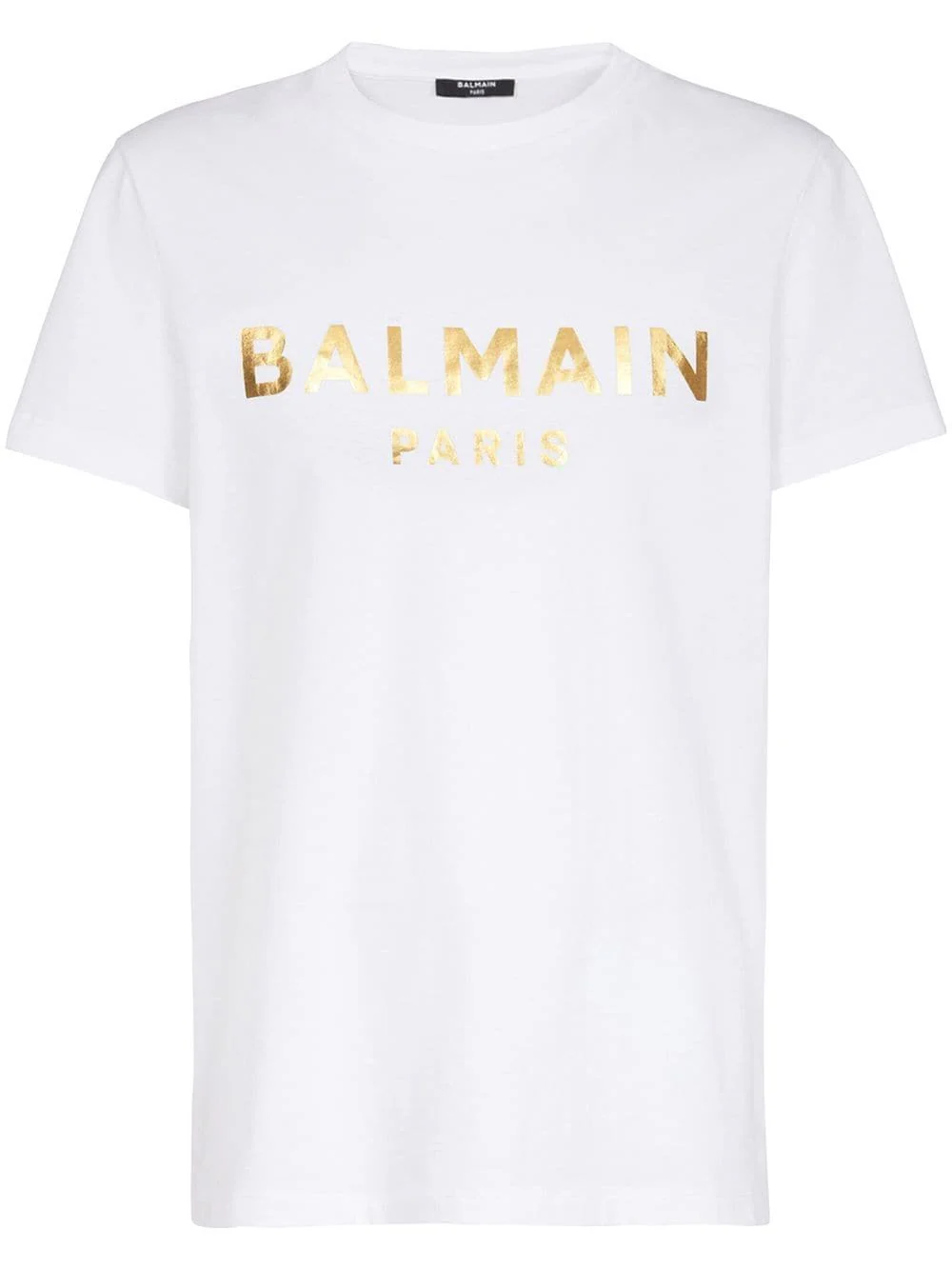 T-shirt BALMAIN stampa logo oro bianca - immagine 7
