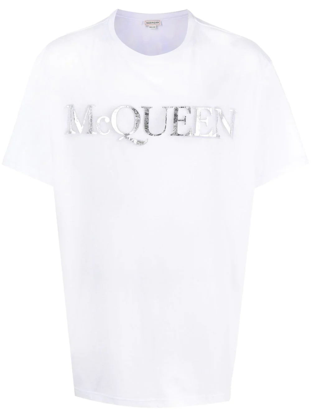 T-shirt ALEXANDER MCQUEEN stampa silver large fit bianca - immagine 3