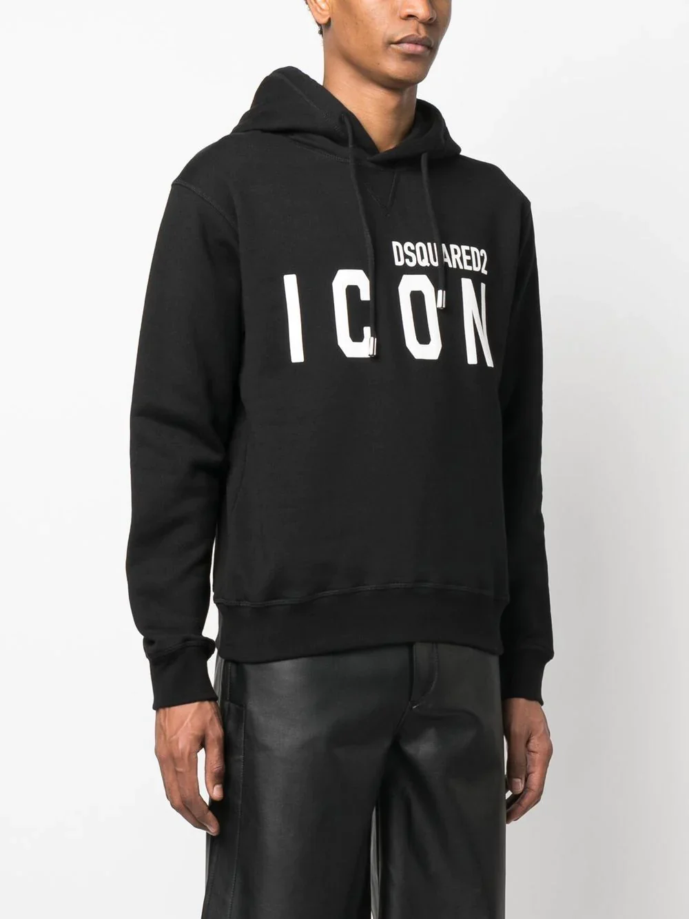 Felpa DSQUARED2 ICON con cappuccio logo nera - immagine 3