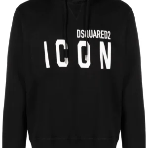 Felpa DSQUARED2 ICON con cappuccio logo nera