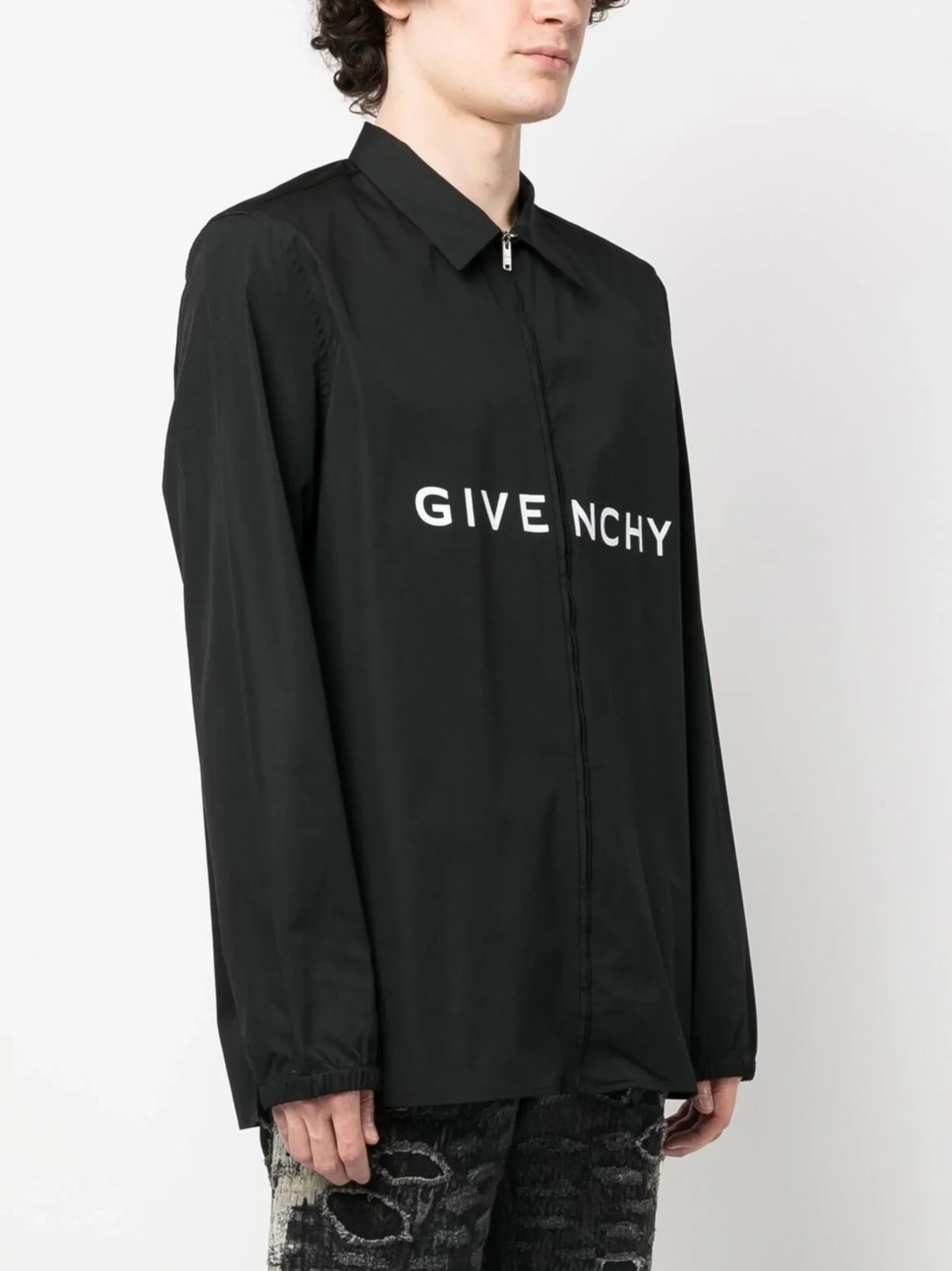 Camicia GIVENCHY in popeline con zip stampa nera - immagine 3