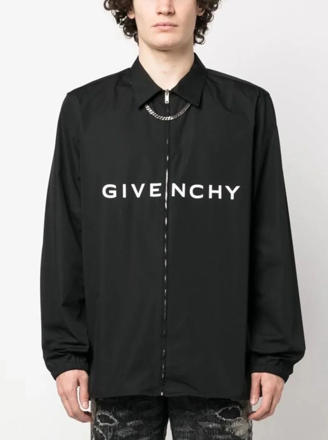 Camicia GIVENCHY in popeline con zip stampa nera - immagine 4