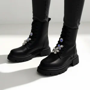 GAELLE - Anfibio nero con charms argento