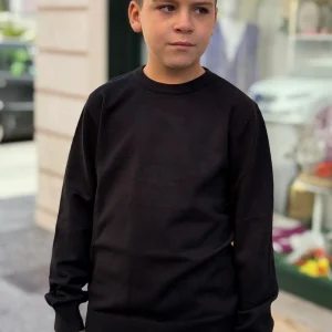 NEVER TOO - Maglioncino nero in lana rasata bambino