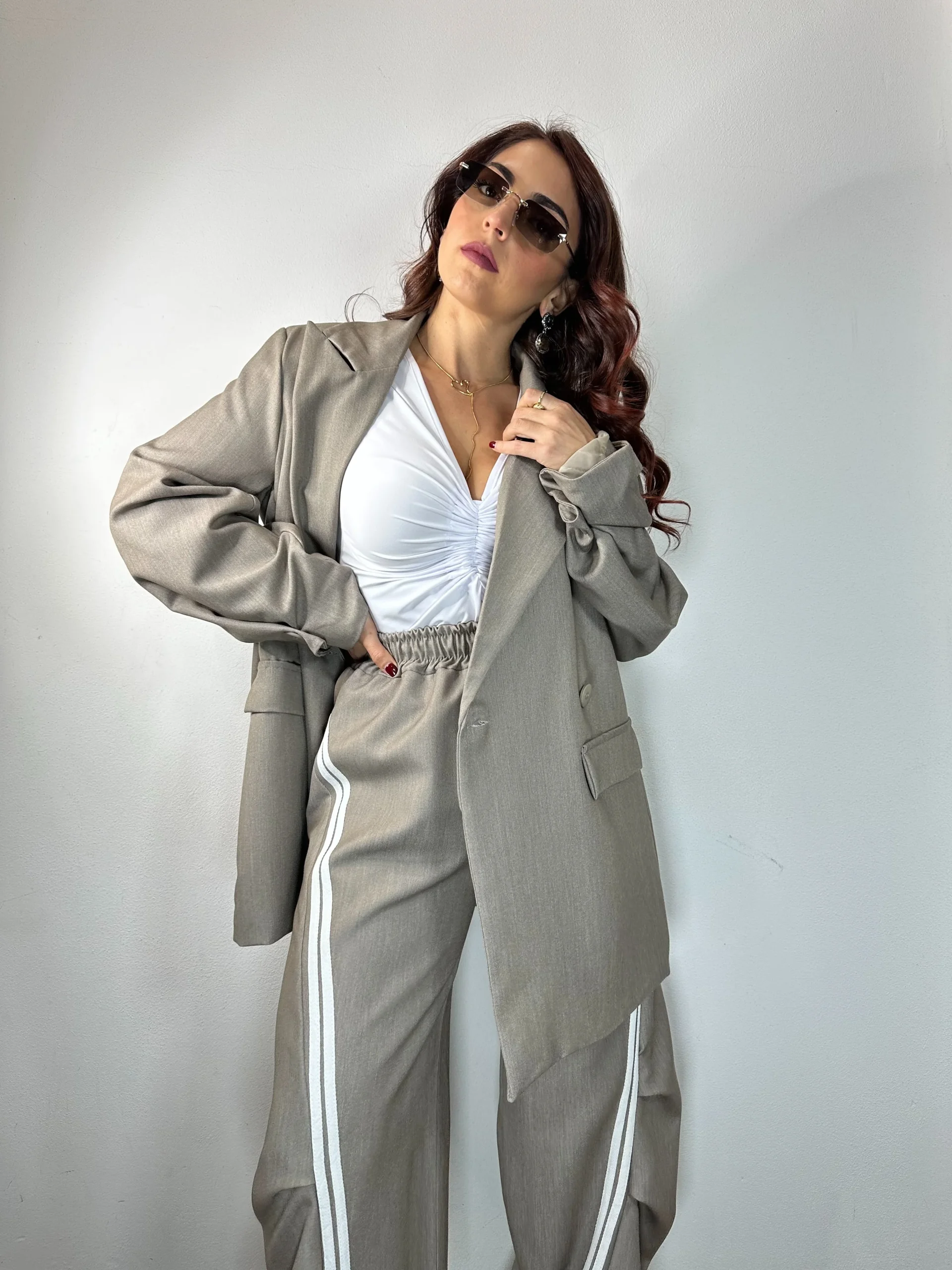 PANTALONE TUTA RIGHE