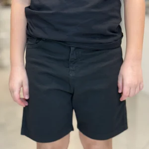 NEVER TOO - Bermuda nera in denim bambino
