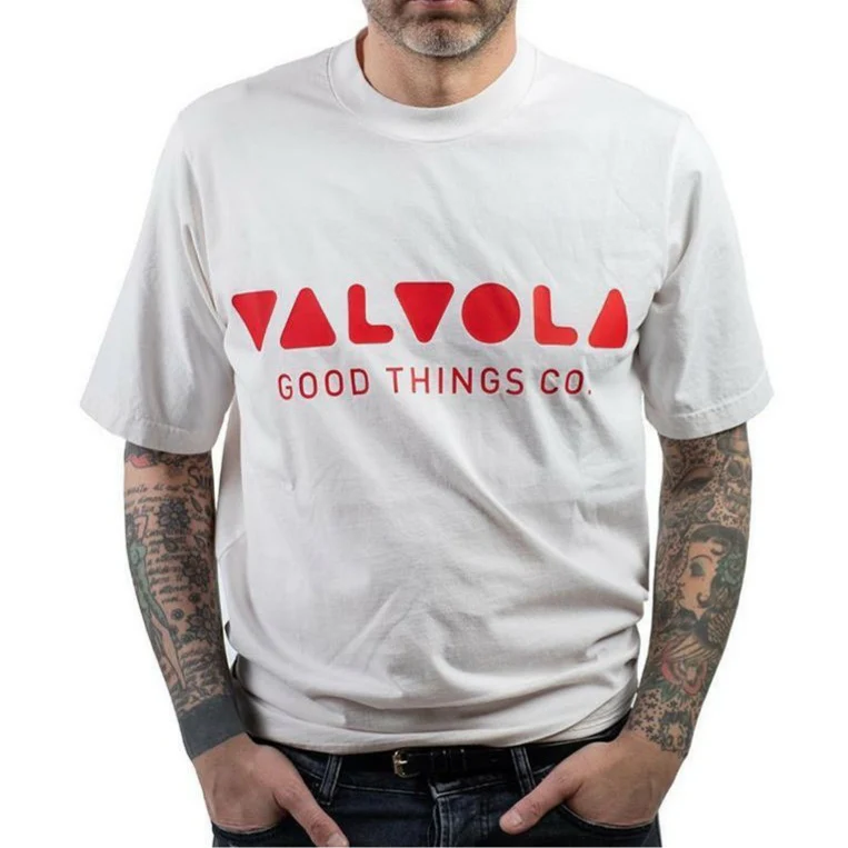 T-Shirt VALVOLA Bianca/Rossa - immagine 2