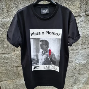 T-shirt NARCOS stampa Escobar nera