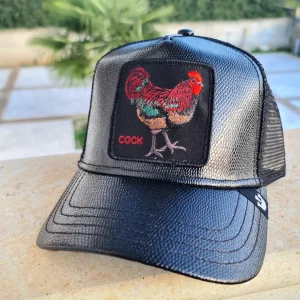 Cappello limited edition GOORIN BROS pitonato gallo Cock nero Lucido