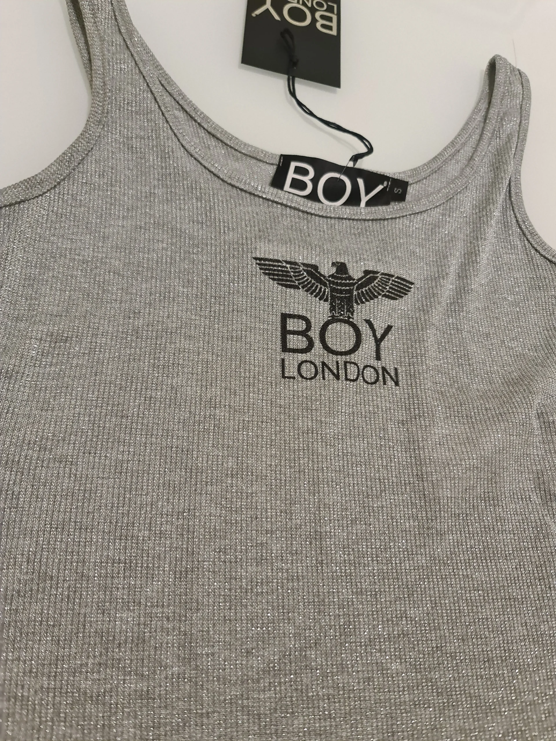 Body donna in lurex BOY LONDON bielastico glitter argento - immagine 4