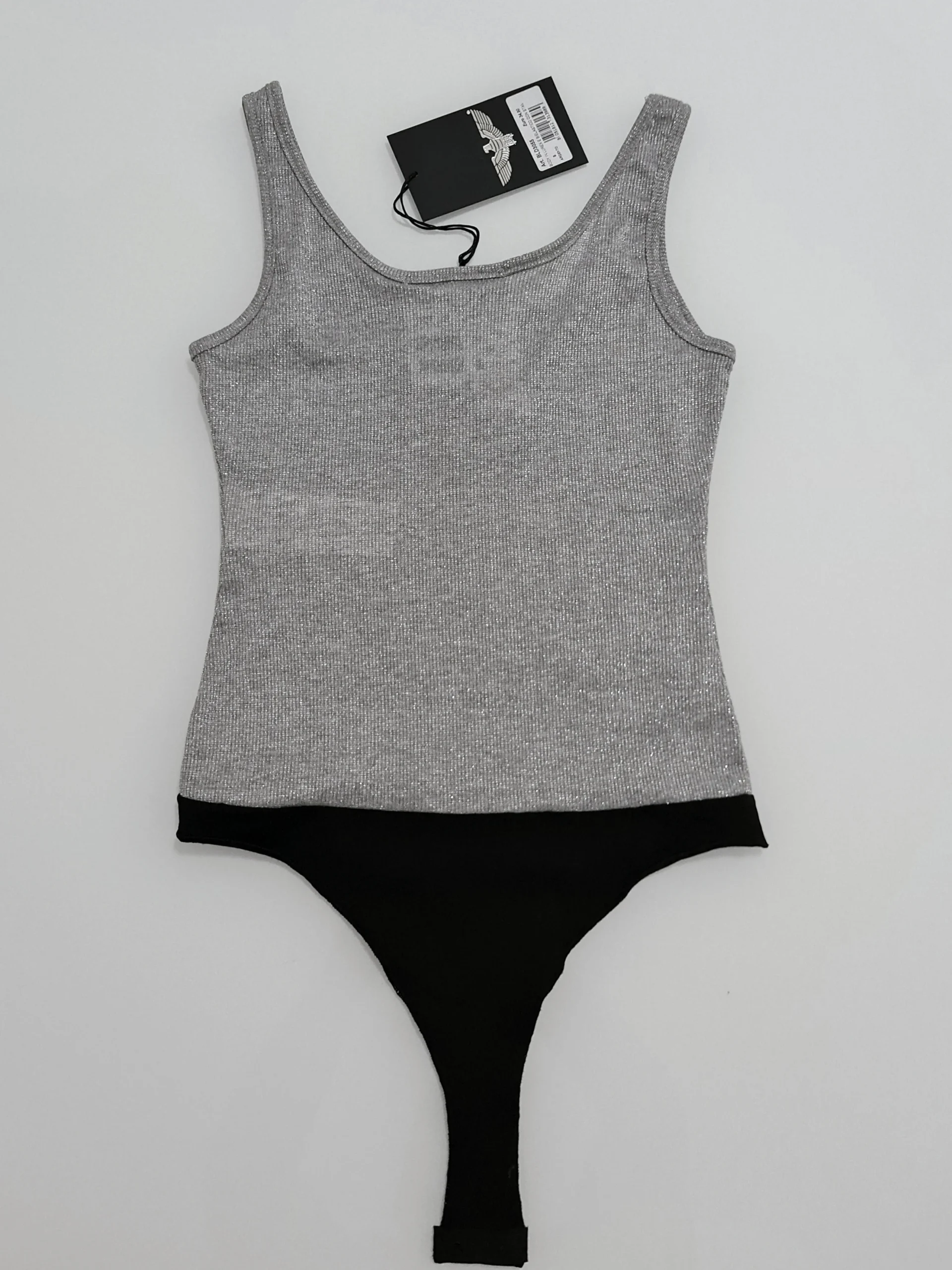 Body donna in lurex BOY LONDON bielastico glitter argento - immagine 6