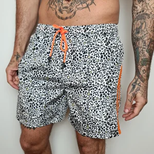 Costume 4GIVENESS boxer lungo white leopard