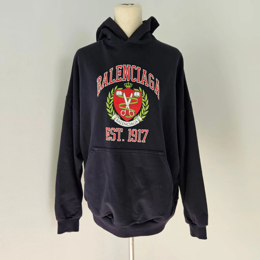 Felpa unisex BALENCIAGA oversized University logo East 1917 nera - immagine 4