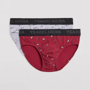 Confezione da 2 slip in cotone con stampa pellicola