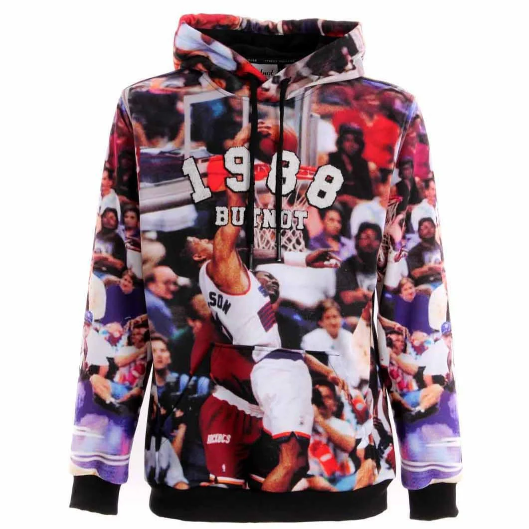 Felpa BUT NOT cappuccio stampa basket logo ricamato - immagine 4