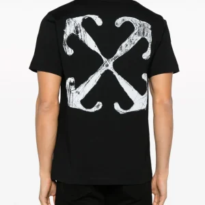 T-shirt OFF-WHITE stampa Scratch Arrows nera