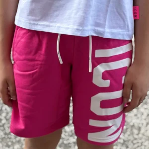 ICON - Short fucsia con logo bianco bambina