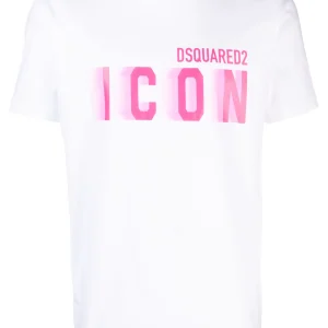 T-shirt DSQUARED2 stampa logo Icon Blur bianca