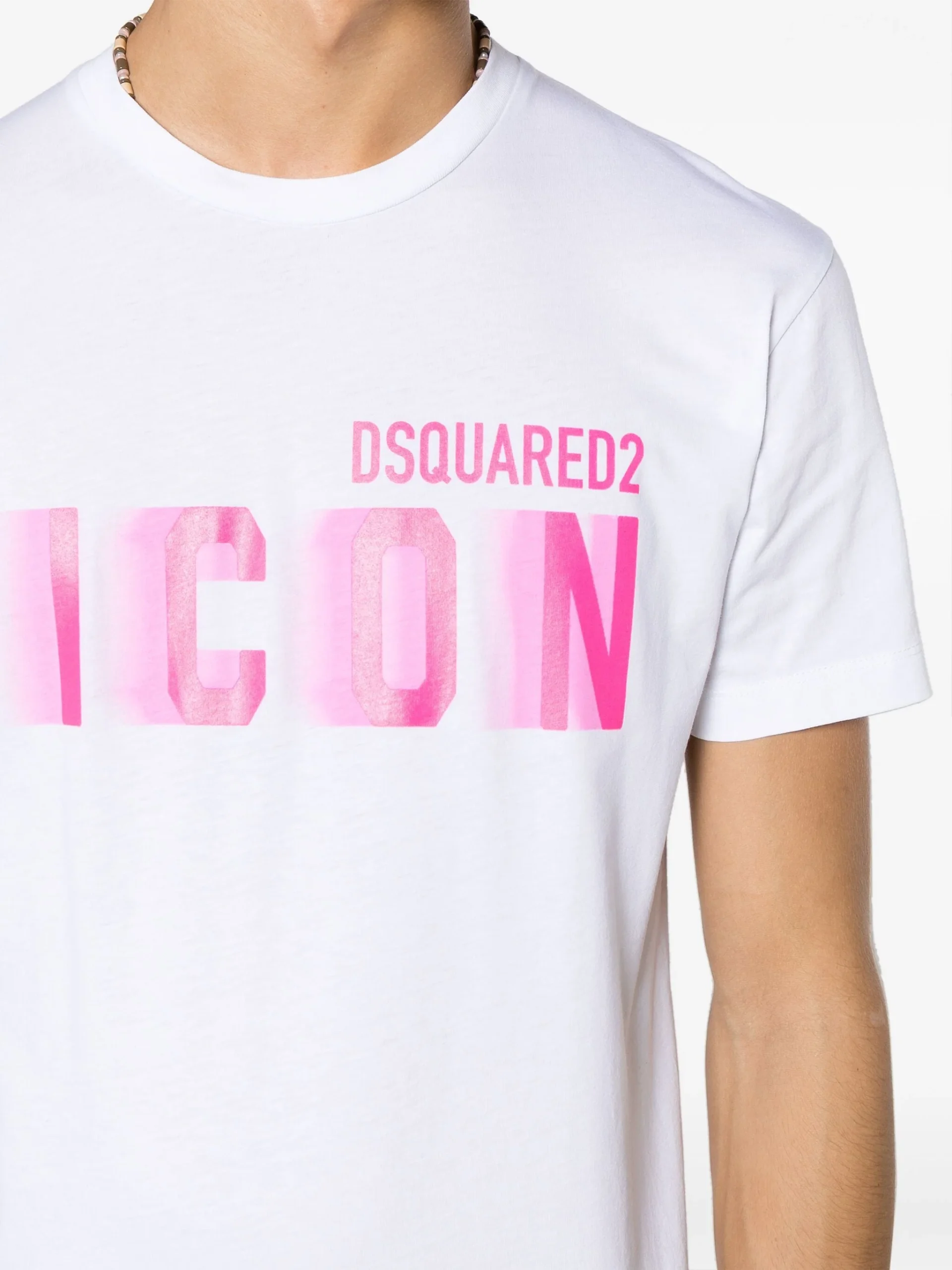 T-shirt DSQUARED2 stampa logo Icon Blur bianca - immagine 3