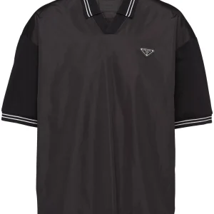 Polo PRADA re-nylon large fit con placca nera