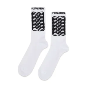 Calze PROPAGANDA in spugna Ribs Socks bianco