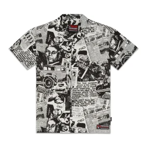 Camicia PROPAGANDA stampa all over Mugshot bianco/nero