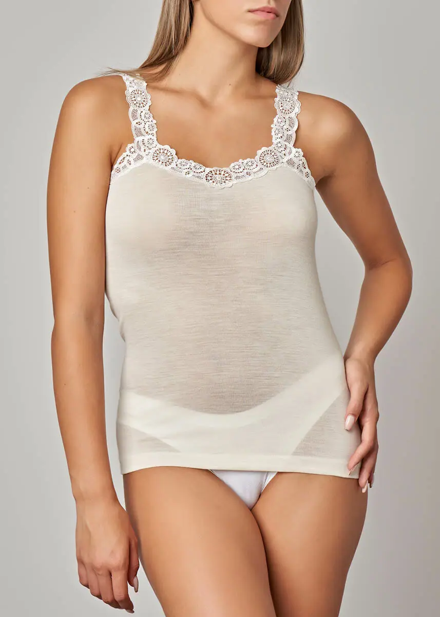 232-495 Canotta donna gabbiano con pizzo macramè - immagine 7