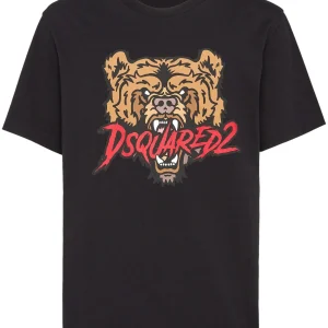 T-shirt DSQUARED2 Bear logo nera