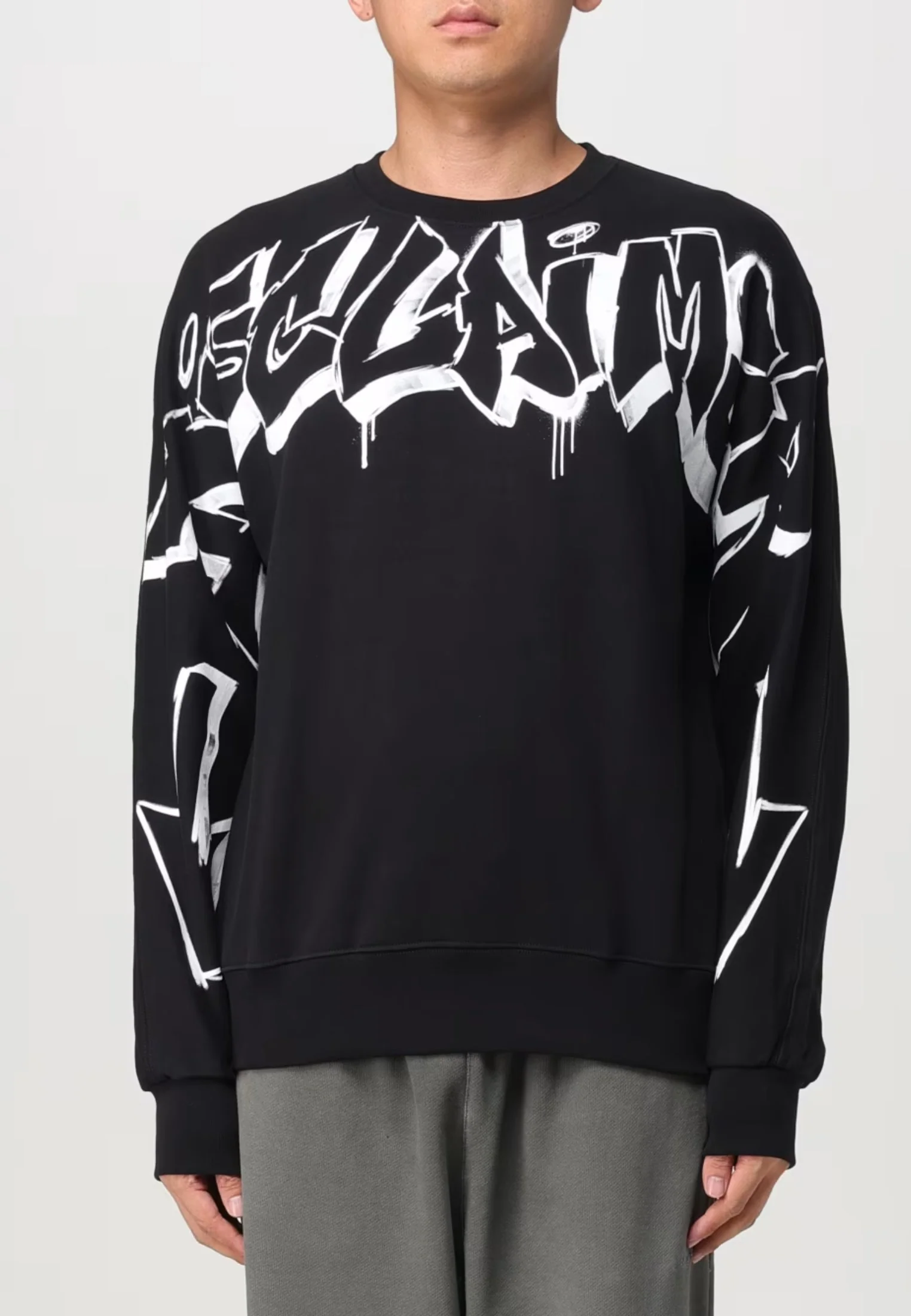 Felpa DISCLAIMER con stampa logo nera - immagine 2