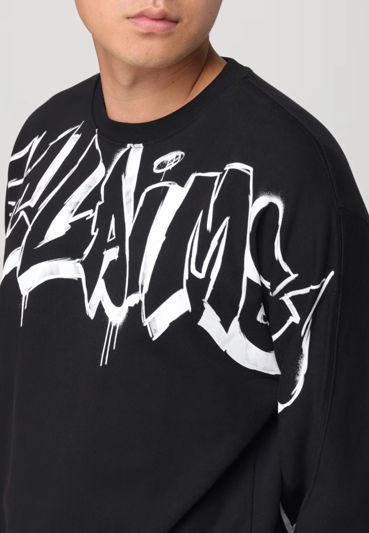 Felpa DISCLAIMER con stampa logo nera - immagine 4