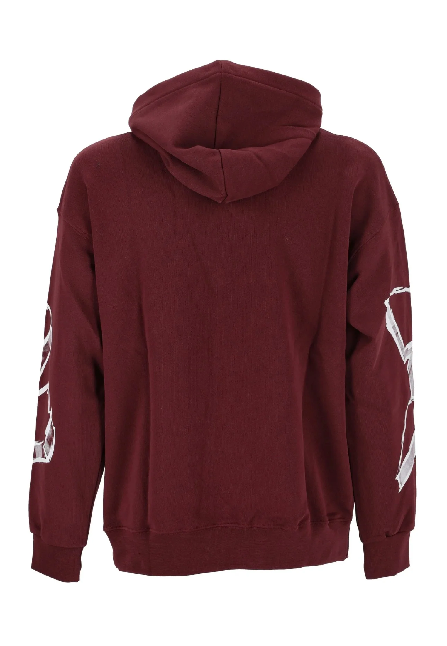 Felpa DISCLAIMER con cappuccio stampa logo bordeaux - immagine 4