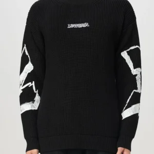 Maglia DISCLAIMER in tricot con stampa nera