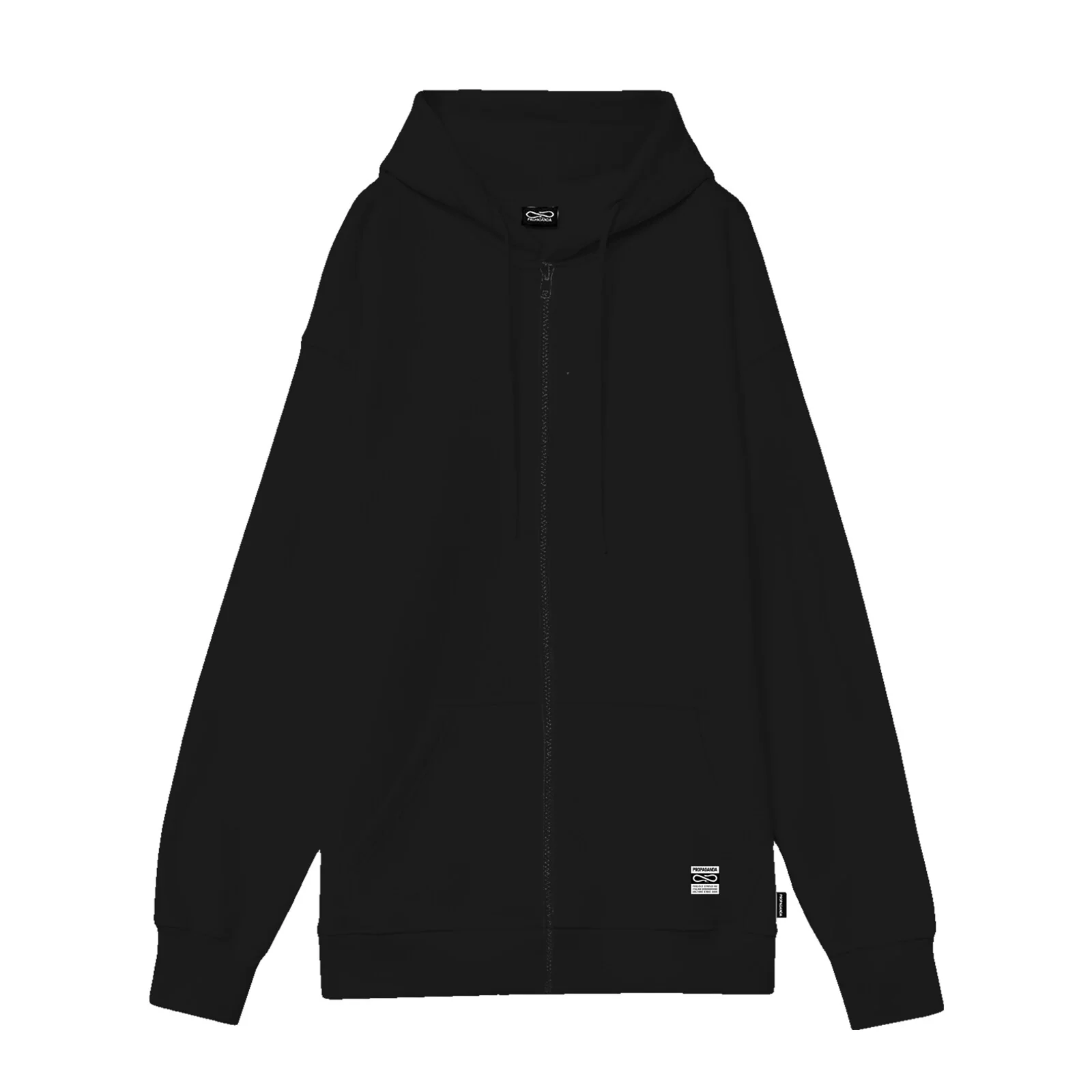 Felpa PROPAGANDA cappuccio con zip Label Classic camo nero - immagine 3