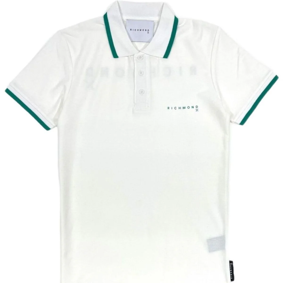 Maglia Polo JOHN RICHMOND stampa bianco/verde - immagine 4
